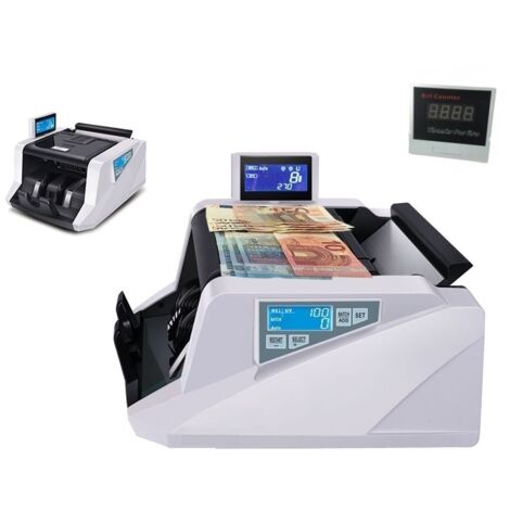 Contabanconote GrecoShop Con Rilevatore Di Banconote False – Display LCD, Conta E Verifica Il Valore Delle Banconote, Attenzione: Non Riconosce Le Nuove Banconote Da 20€ (2015)