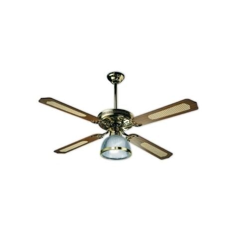 Ventilatore Soffitto 4 Pale Legno Noce - 130cm Con Luce E 3 Velocità - Foto 4