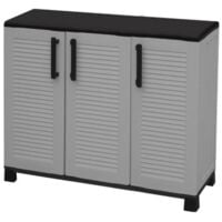 Armadio Giardino Rattan PE Nero 59x40x180cm - Con 4 Ripiani, Acciaio Verniciato, Impermeabile - Foto 12