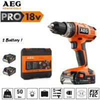 Trapano avvitatore a batteria c/percussione 18V Litio c/2 batterie di riserva AEG - BSB18G2 LI-152C
