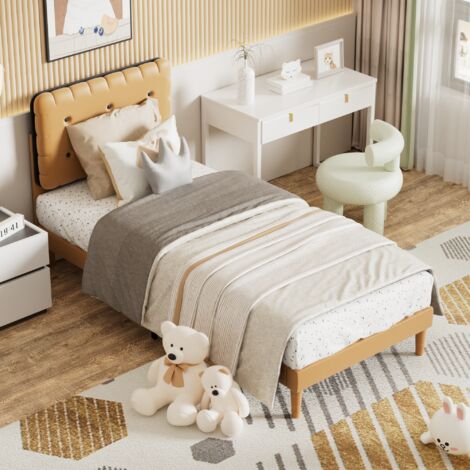 Letto Singolo In Metallo VERFARM - 90x200cm Con Rete A Doghe E Testiera - Nero - Portata 500kg - Foto 6