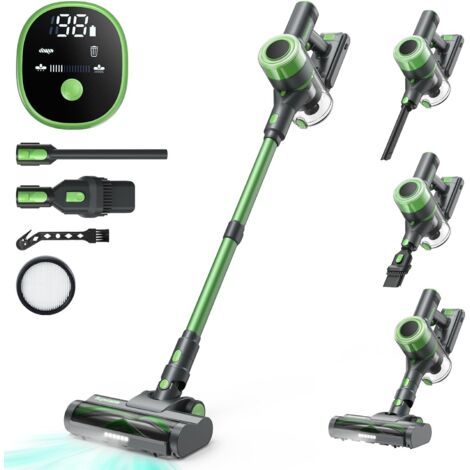 Supstable Akku Staubsauger 30.000Pa, Staubsauger Kabellos mit 60 Min. Laufzeit, Super Leise Akkusauger mit LED Display/Anti-Tangle-Bürste, 450W Stielstaubsauger für Hartböden, Teppich und Tierhaare (1/5)