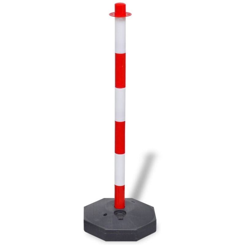 2x Absperrpfosten Kettenständer Poller mit 10m Kunstoffkette Absperrkette