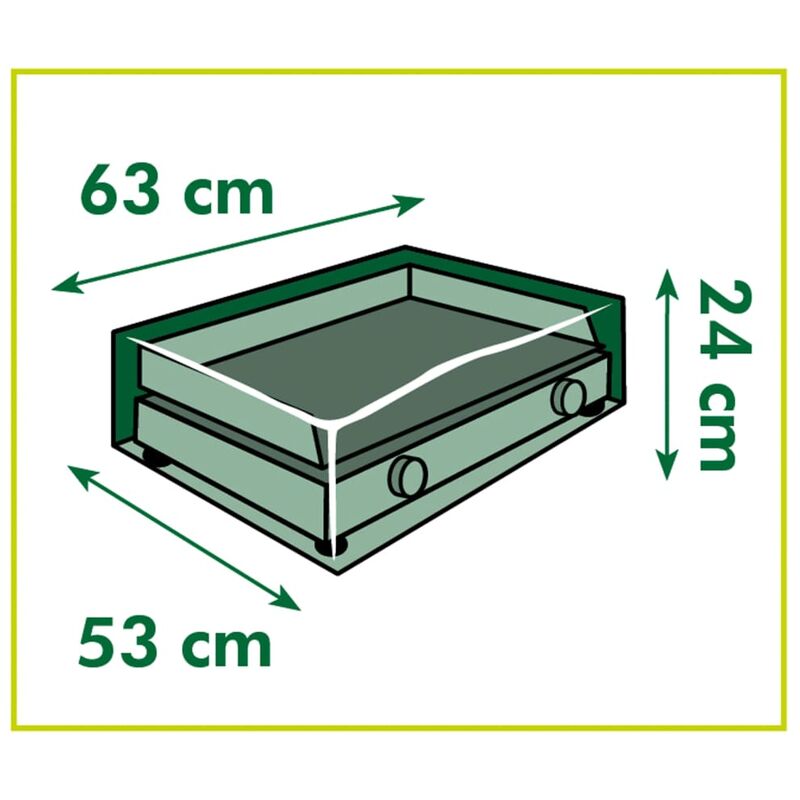 Nature Grillabdeckhaube Abdeckhaube für Plancha-Grill 63x53x24 cm