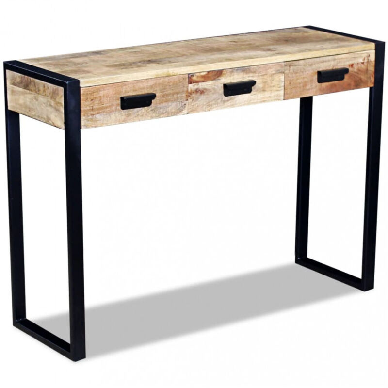 Konsolentisch Aus Recyceltem Teakholz, 86x31x74 Cm - Mit 3 Schubladen, Handgefertigt