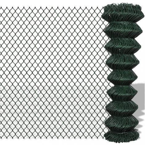 vidaXL Maschendrahtzaun Stahl 1,5x15 m Grün