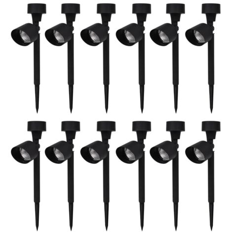 12x LED Spotlight Lampe Leuchte Strahler Solar Schwarz