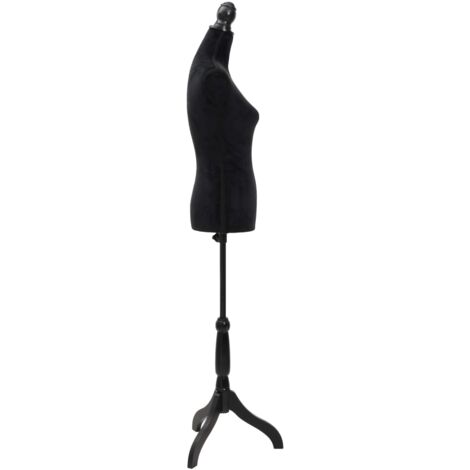 Damenbüste Schneiderpuppe Büste Torso Angezogen Mannequin Schwarz vidaXL