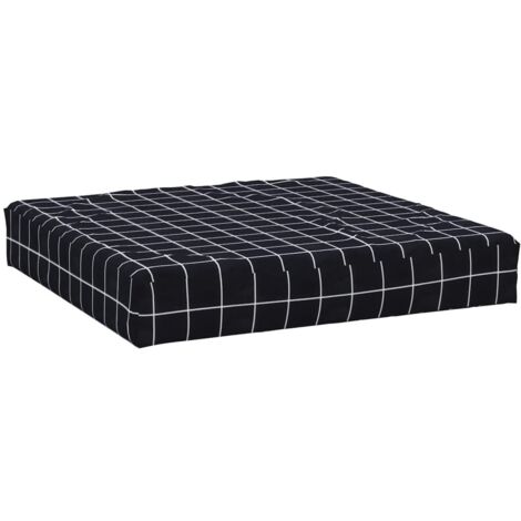 Palettenkissen Schwarz Karomuster 60x60x8 cm Oxford-Gewebe vidaXL