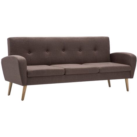 vidaXL Liegesofa 3er Braun Kunstleder Sofa Couch Polstersofa Lounge Heimkino 