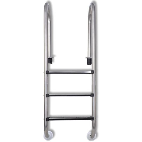 Pool-Leiter 3 Stufen 120 cm Schwimmbadleiter Edelstahl Einstiegsleiter für Pools 