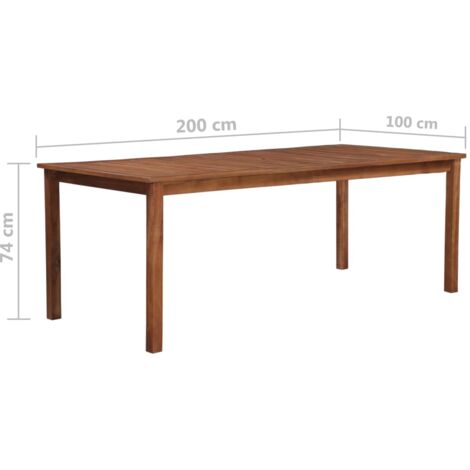 Gartentisch 200x100x74 cm Massivholz Akazie vidaXL