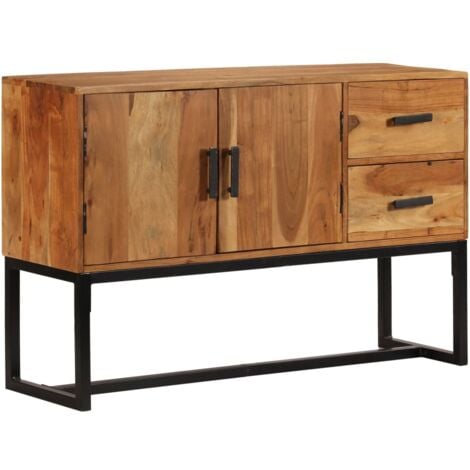 Sideboard Massivholz Akazie 115 x 30 x 70 cm Braun