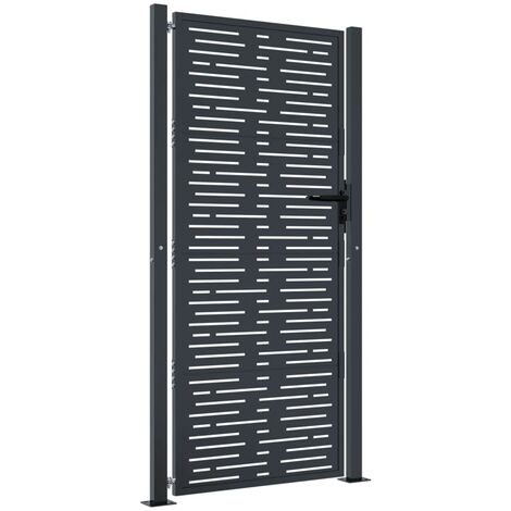 vidaXL Gartentor Anthrazit 105x180 cm Stahl Quadratisches Design (1/6)