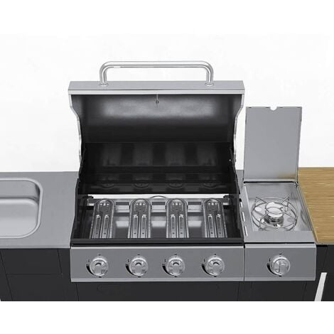 Gasgrill mit 4+1 Flammen Schwarz vidaXL