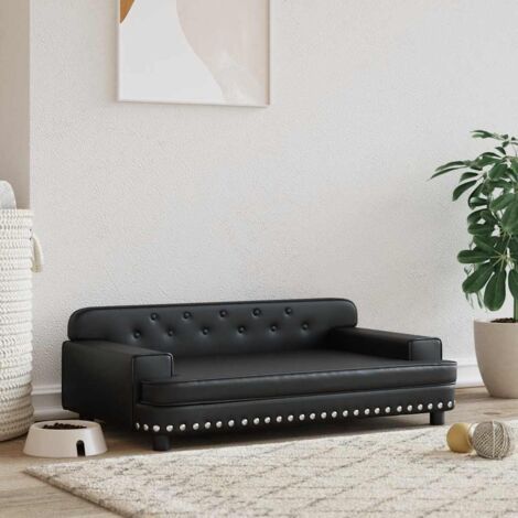 Hundebett Schwarz 90x53x30 cm Kunstleder vidaXL