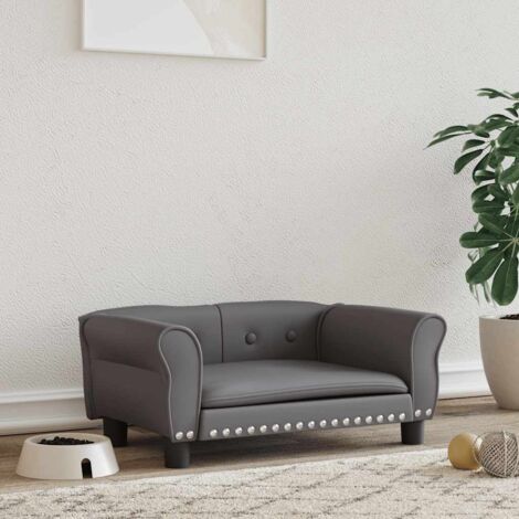 Hundebett Grau 70x45x30 cm Kunstleder vidaXL