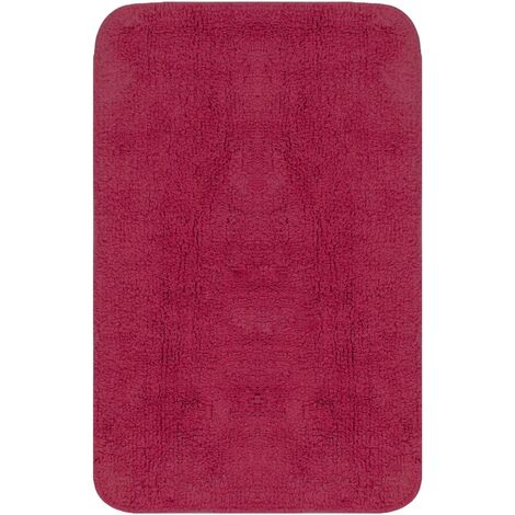 Badematten-Set 3-tlg. Stoff Fuchsia vidaXL
