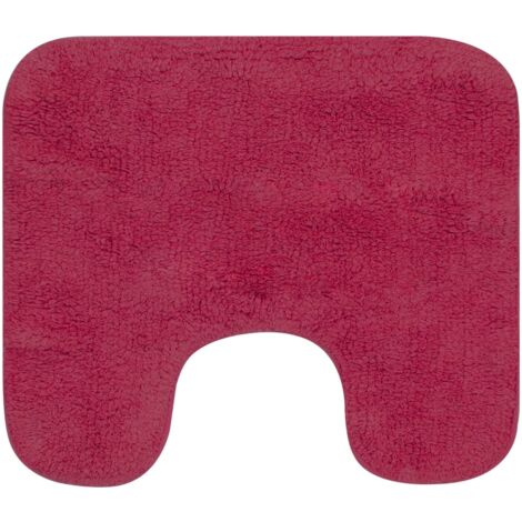 Badematten-Set 3-tlg. Stoff Fuchsia vidaXL