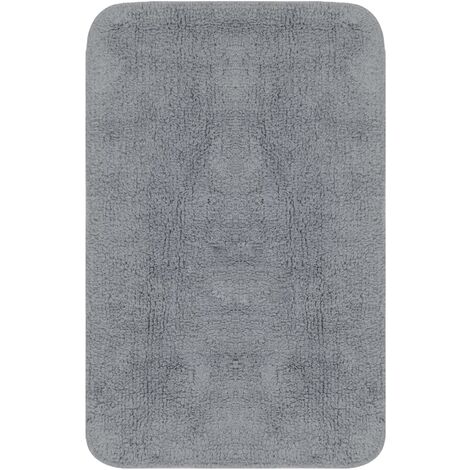 Badematten-Set 2-tlg. Stoff Grau vidaXL