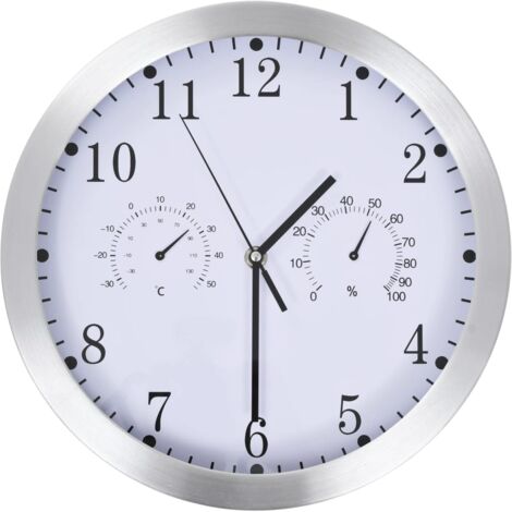 vidaXL Wanduhr 30 cm Silbern Modern Analog Uhr Bürouhr Küchenuhr Wohnzimmer 