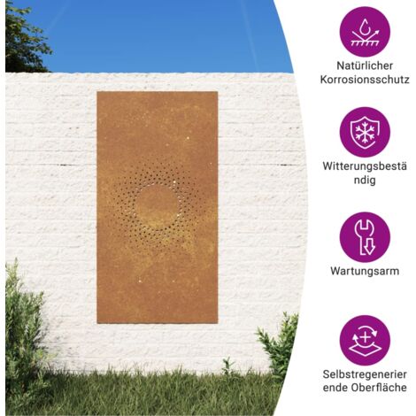 GartenWanddeko 105x55 cm Cortenstahl SonneDesign vidaXL