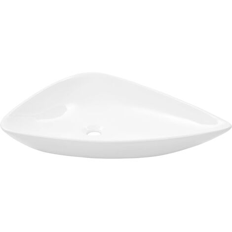 Waschbecken Keramik Dreiecksform Weiß 645 x 455 x 115 mm