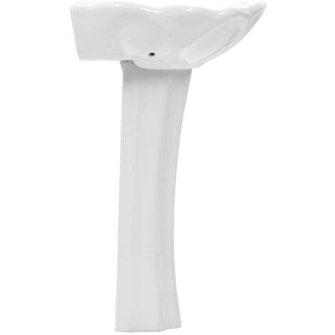 Freistehendes Waschbecken mit Säule Keramik Weiß 580x510x200 mm vidaXL