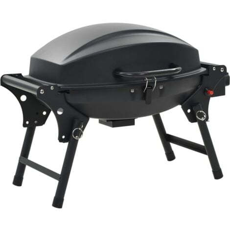 Tragbarer Gasgrill mit Kochzone Schwarz vidaXL