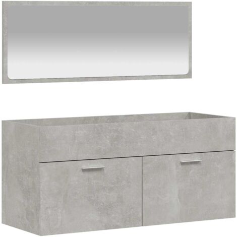 Badschrank mit Spiegel Betongrau Holzwerkstoff vidaXL (1/5)