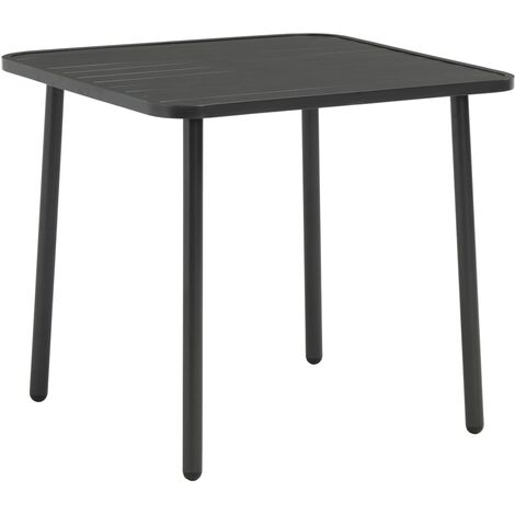 Gartentisch Dunkelgrau 80x80x72 cm Stahl vidaXL (1/4)