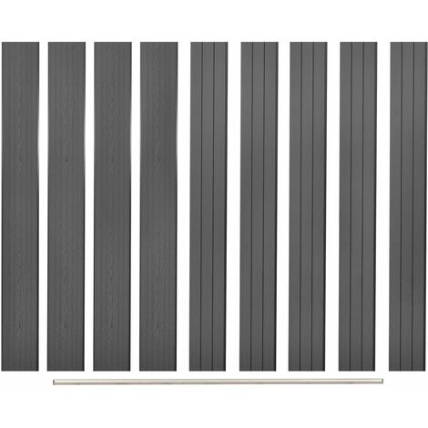 Vidaxl – WPC-Zaunbretter 9er Set 170 cm – Holzoptik – langlebig und rostfrei – für modularen Sichtschutz im Garten (1/5)