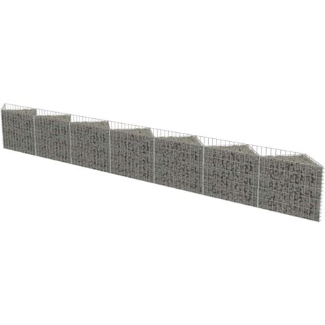 Gabionenwand Verzinkter Stahl 450×30×50 cm vidaXL