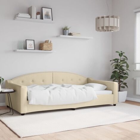 Tagesbett Creme 100x200 cm Stoff vidaXL (1/5)