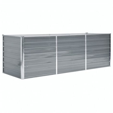 Garten-Hochbeet Verzinkter Stahl 240x80x77 cm Grau vidaXL