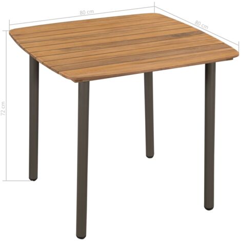 Couchtisch 80x80x72 cm Massivholz Akazie und Stahl vidaXL
