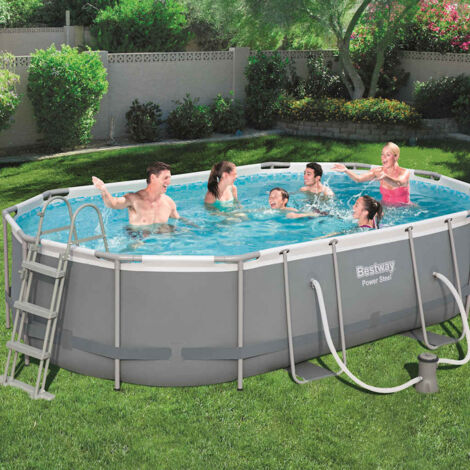 Power StahlrahmenPool Set Oval 488x305x107 cm 56448 Bestway