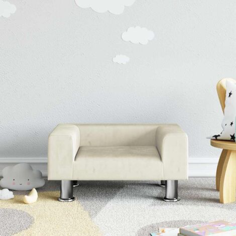 Kindersofa Creme 50x40x26,5 cm Samt vidaXL (1/5)