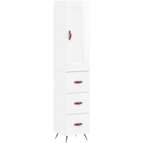 Highboard Hochglanz-Weiß 34,5x34x180 cm Holzwerkstoff vidaXL (1/5)