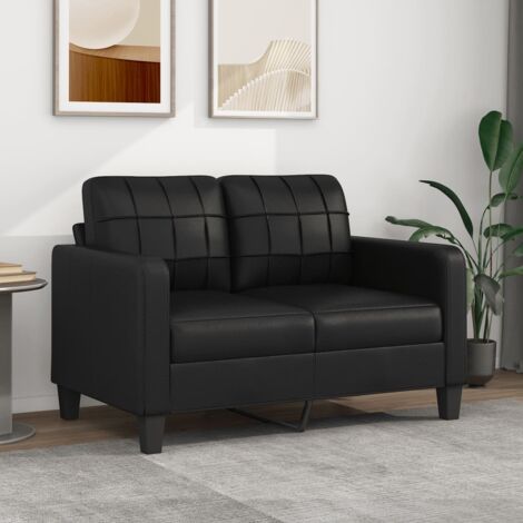 Prolenta Premium 2-Sitzer-Sofa Schwarz 120 cm Kunstleder