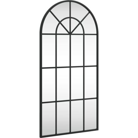 Wandspiegel Schwarz 40x80 cm Gewölbt Eisen vidaXL