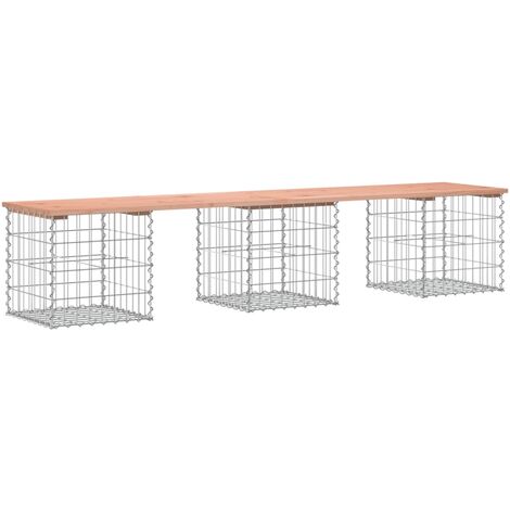 vidaXL Gartensitzbank Design Gabione 203x44x42cm aus massivem Douglasholz