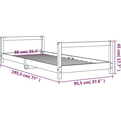 Cadre de lit pour enfant 90x190 cm Bois de pin massif vidaXL
