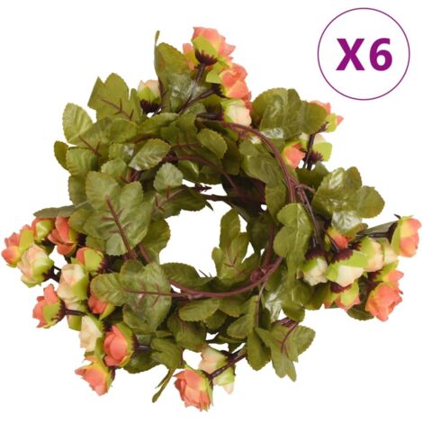 Weihnachtskränze Blumen 6 Stk. Sonnenuntargang 215 cm vidaXL (1/5)