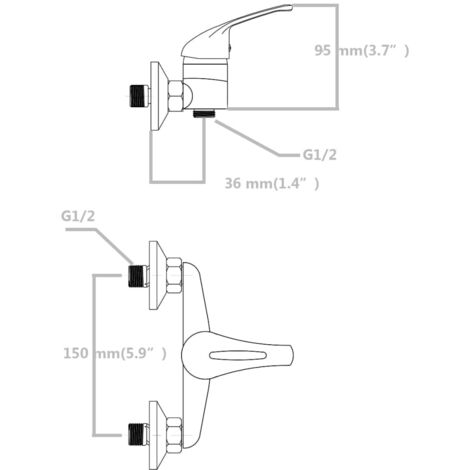 Duscharmatur Mischbatterie mit Duschkopf 2 Stk. vidaXL