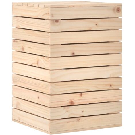Wäschekorb 44x44x66 cm aus massivem Kiefernholz