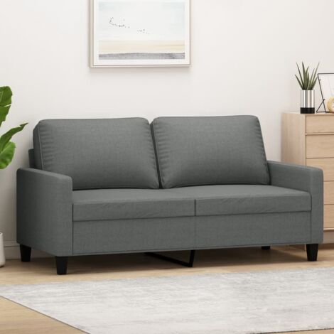 2-Sitzer-Sofa Dunkelgrau 140 cm Stoff vidaXL