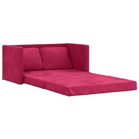 Bodensofa mit Schlaffunktion Weinrot 122x204x55 cm Samt vidaXL