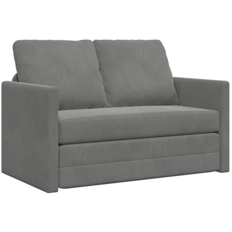 Schlafsofa 2 in 1 dunkelgrau 122x204x55 cm Samt