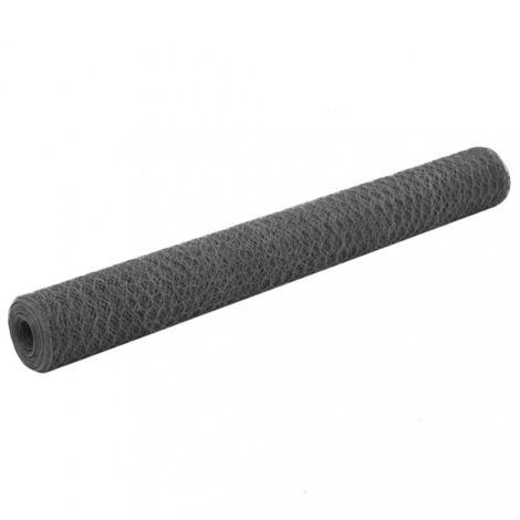vidaXL Drahtzaun Stahl mit PVC-Beschichtung 25x1,2 m Grau